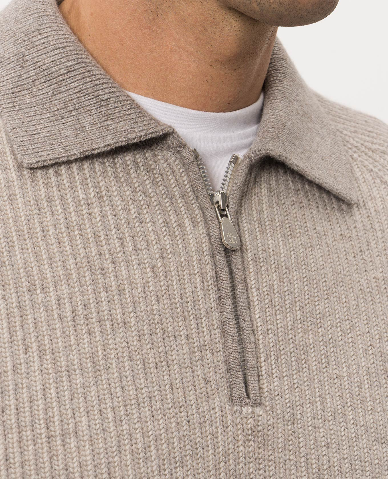 Gray cashmere zipper sweater Brunello Cucinelli 5