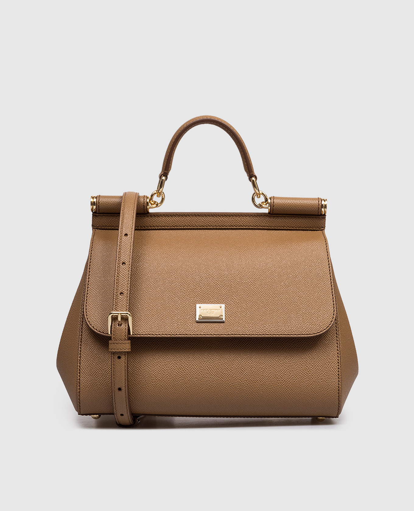 

Brown leather bag Sicily with logo Dolce&Gabbana