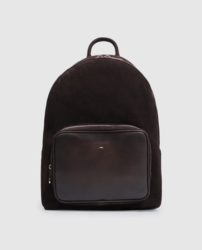 Doucal's Brown suede backpack DZ001002PT619