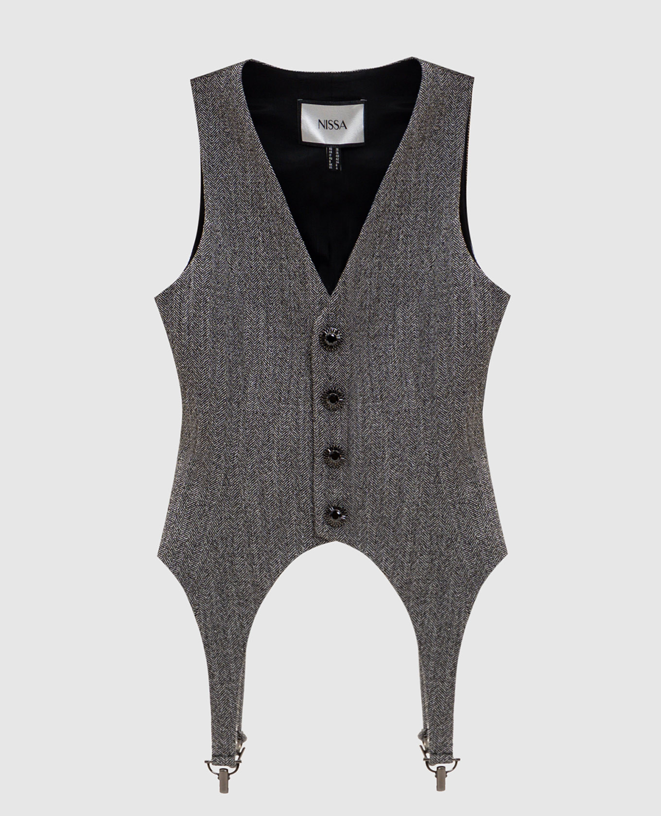 

Gray patterned vest Nissa, Grey