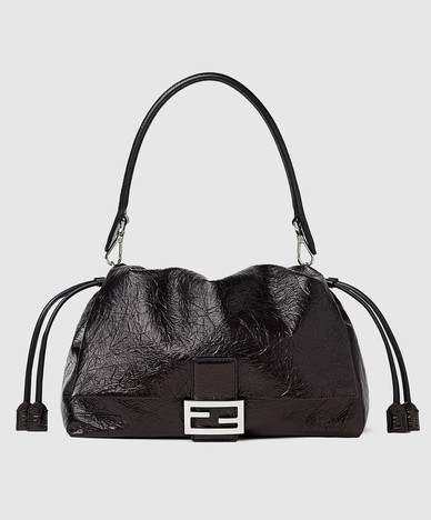 Black Baguette Soft Leather Bag