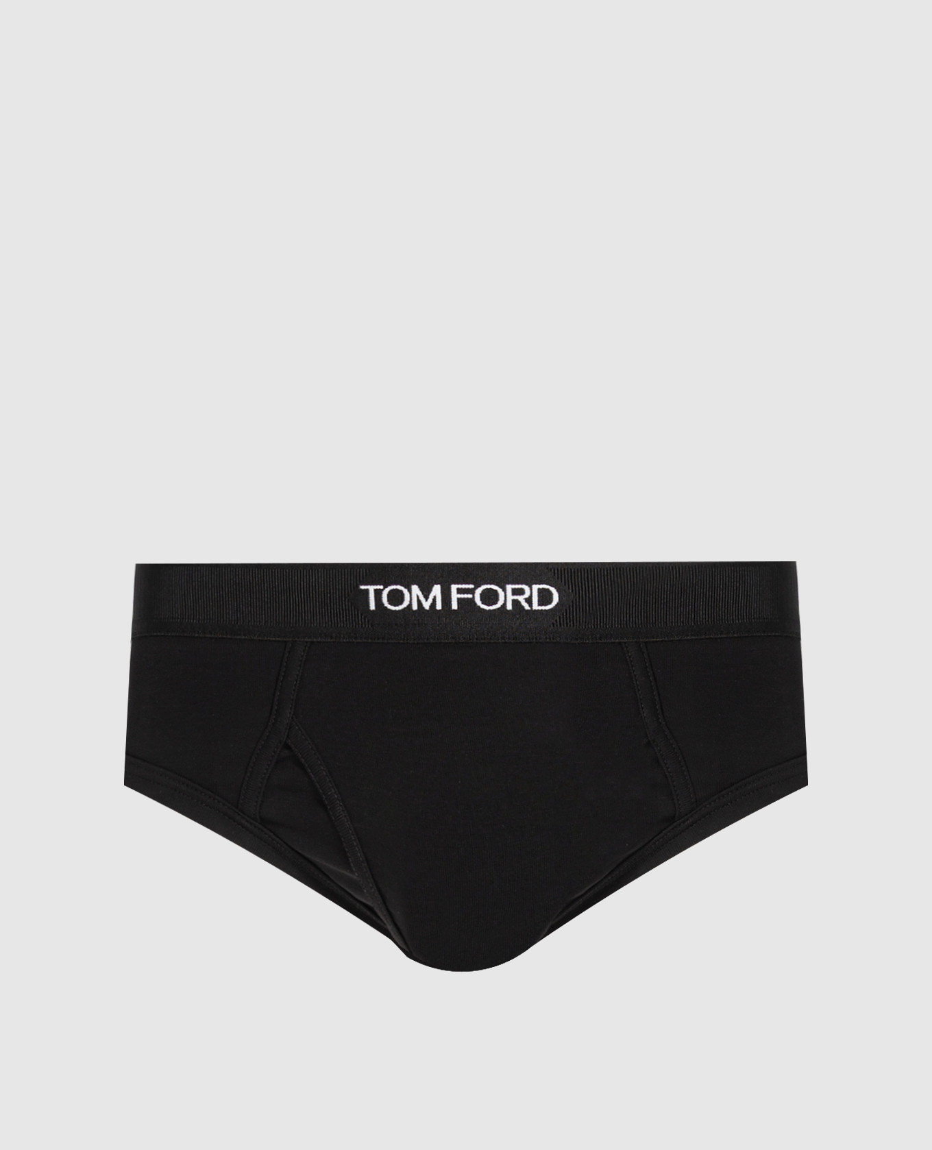 Black briefs with logo pattern