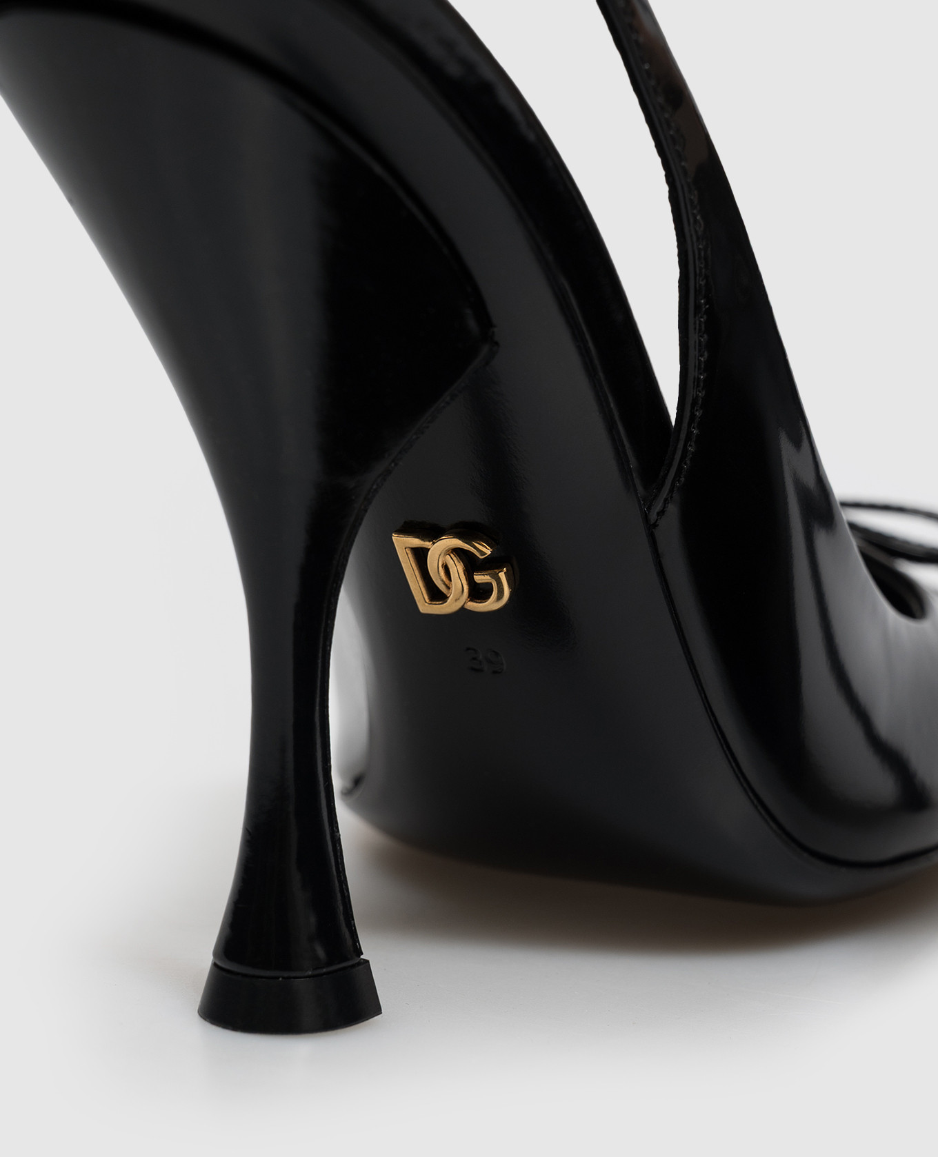 Black leather slingbacks with bow Dolce&Gabbana 5