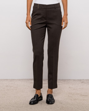 Peserico Brown wool pants P0471802660