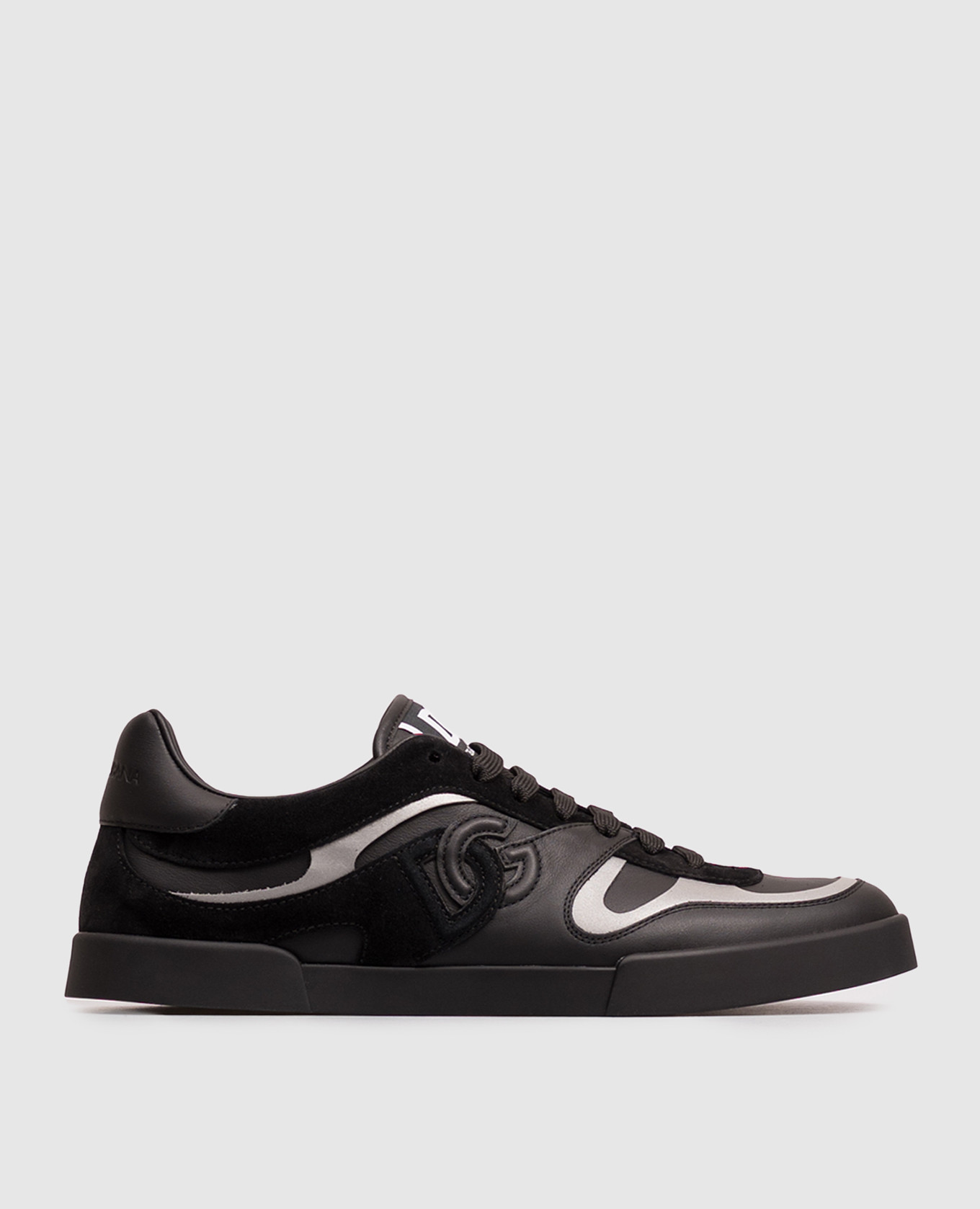 Black leather Portofino sneakers
