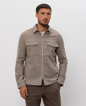 Marco Pescarolo Beige wool and cashmere shirt URUS5429