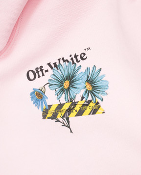 Off-White Children's pink hoodie with floral print 44GBB002S26F002