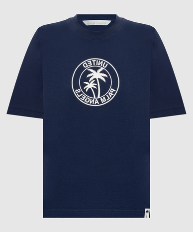 Blue t-shirt with logo print