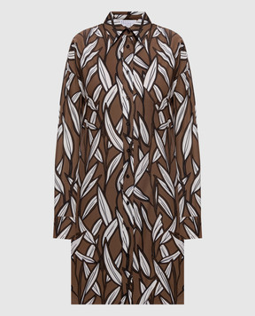Brunello Cucinelli Brown printed shirt dress MP184A5486