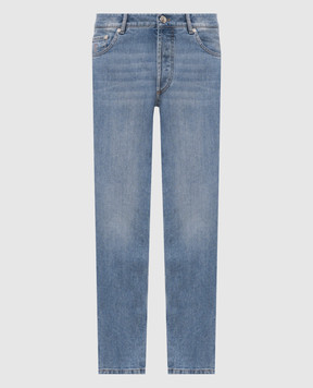 Brunello Cucinelli Blue jeans with embroidered emblem M283PD3210