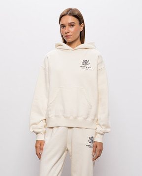Sporty & Rich SR Hotel ivory print hoodie ST11085276WH06