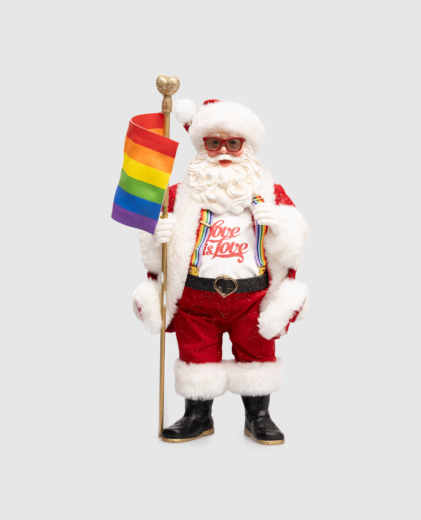 

Red Pride Santa figurine Kurt Adler, White