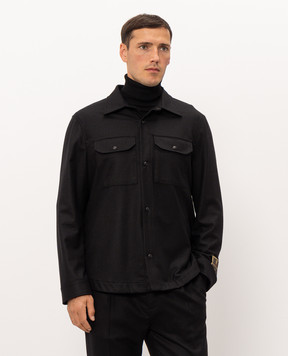 Cashmere&Whiskey Black wool and cashmere shirt 07687R0775