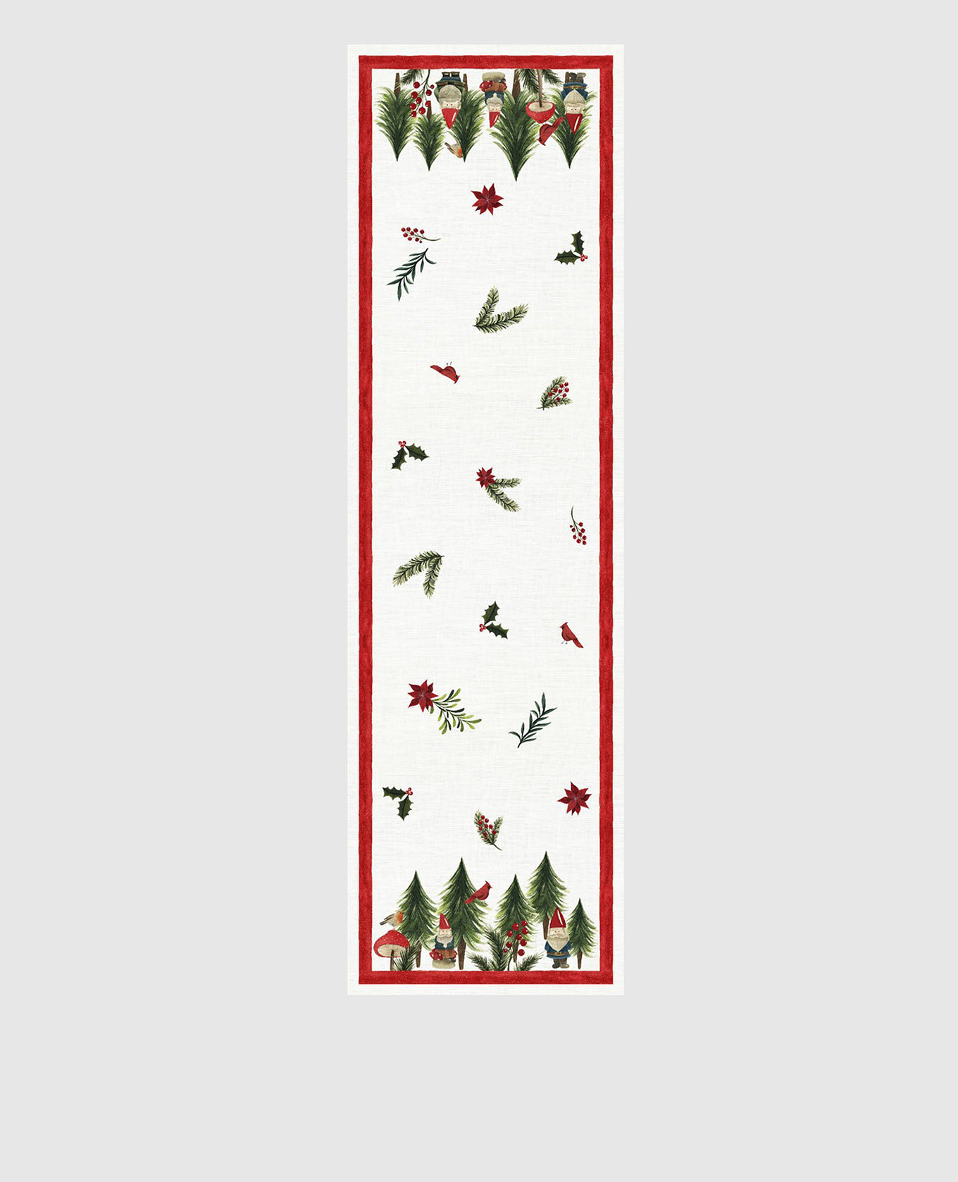 

White linen runner JOLLY ELF TESSITURA TOSCANA TELERIE