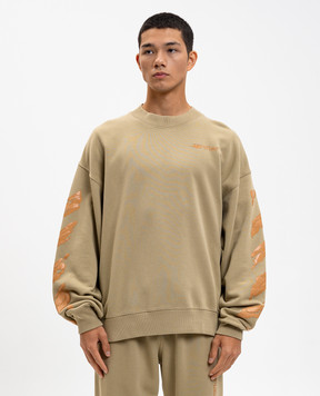 Off-White Ink Arrow khaki sweatshirt 44MBA054F5F004