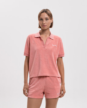 Sporty & Rich Pink terry polo with logo embroidery TO001712326PI22