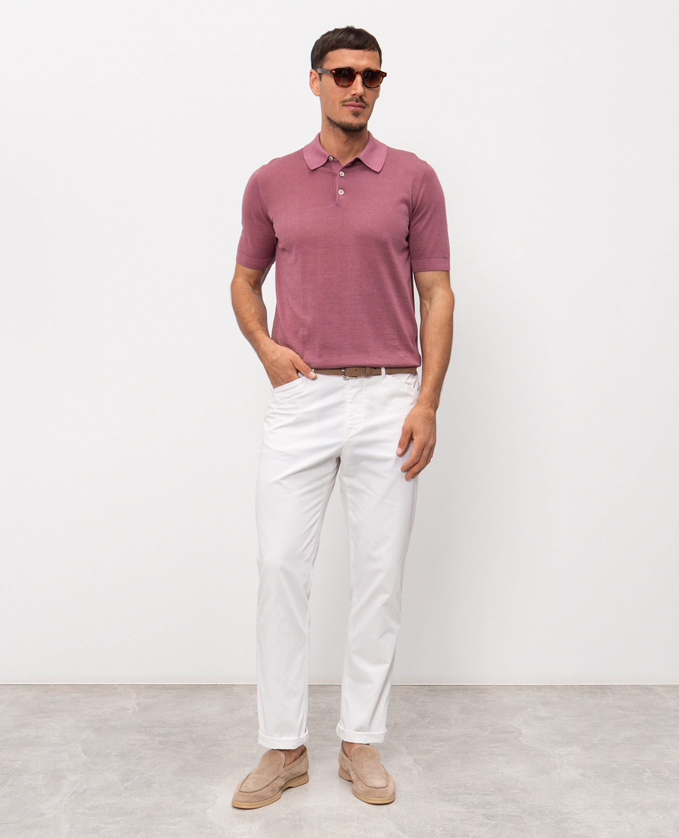 Pink cotton polo shirt Cashmere&Whiskey 2