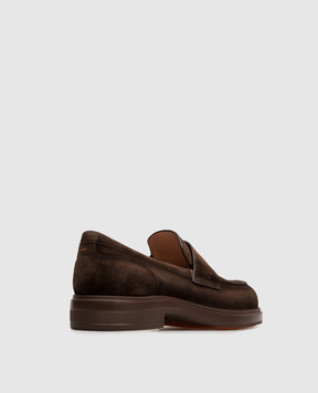 Santoni Brown suede loafers WUYW72448CIONHSY