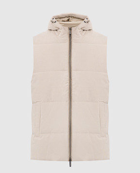 CAPOBIANCO Beige corduroy vest 21M145VLNY