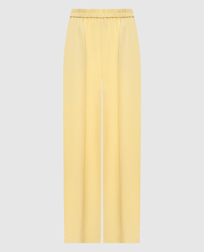 Fabiana Filippi Yellow pants with a monil chain PAD216F336M289