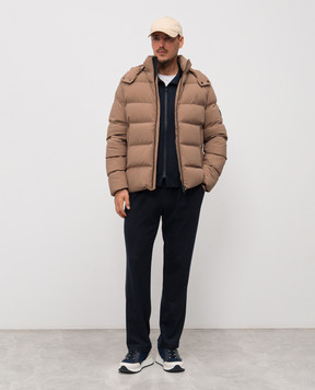 Stefano Ricci Brown down jacket with emblem patch M6J5S00020PA003R