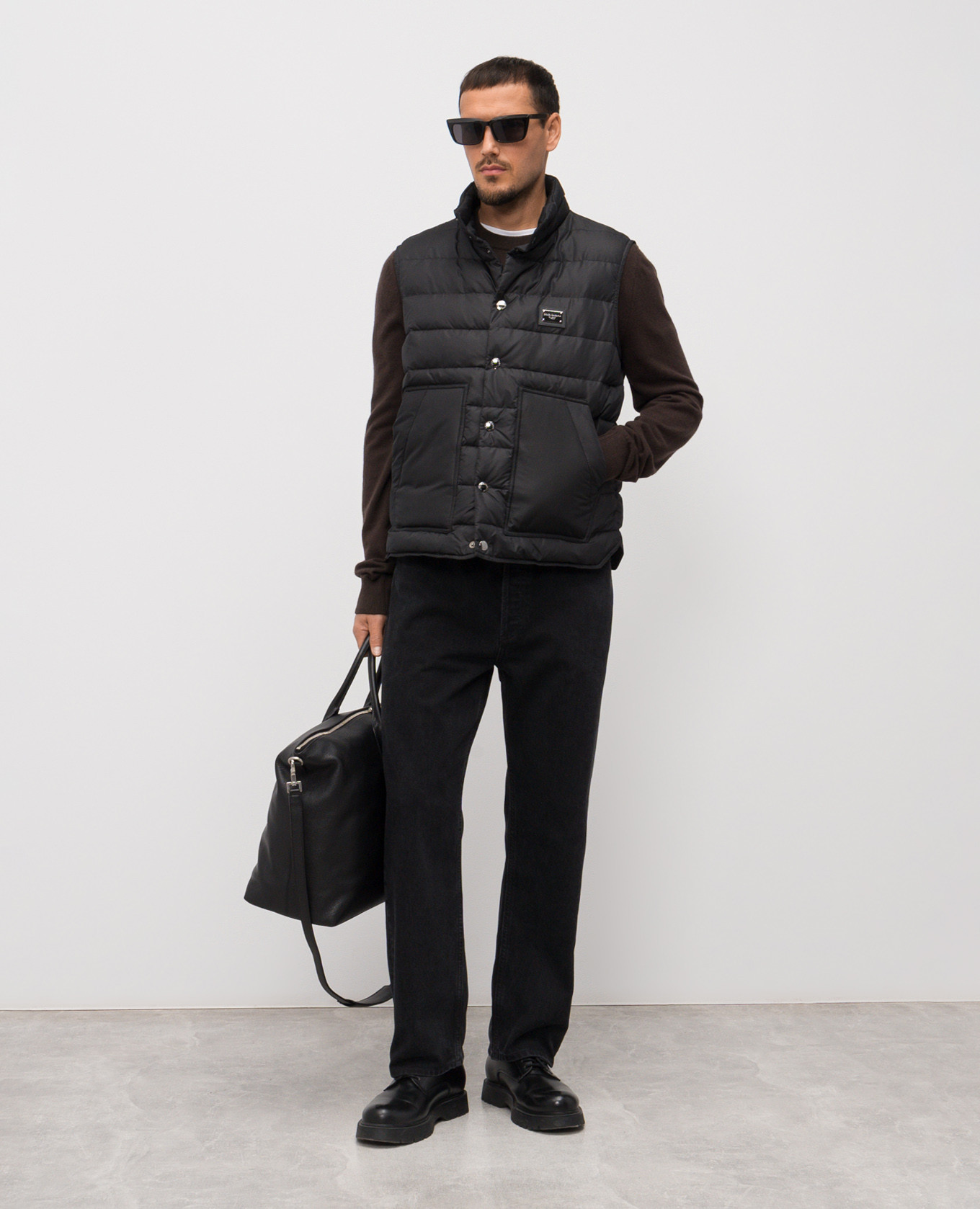 Brown wool and cashmere jumper with logo Dolce&Gabbana 2