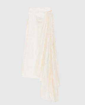 Marc Le Bihan Ivory patterned silk skirt 25134