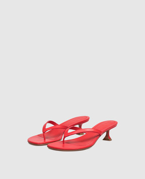 Amina Muaddi Juliette red leather mules 17S366195JUL