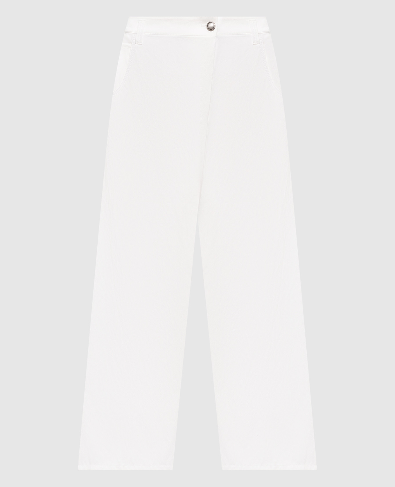 

White jeans with a monil chain Brunello Cucinelli