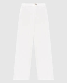 Brunello Cucinelli White jeans with a monil chain ML120P9208