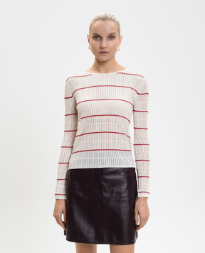 Max Mara MSTPEDONE white silk and wool polo collar jumper MSTPEDONE