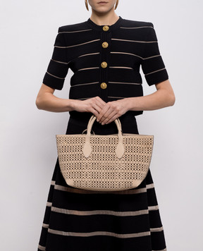 Gianni Chiarini Beige suede Mashup tote bag with perforations BS11836CMLSR