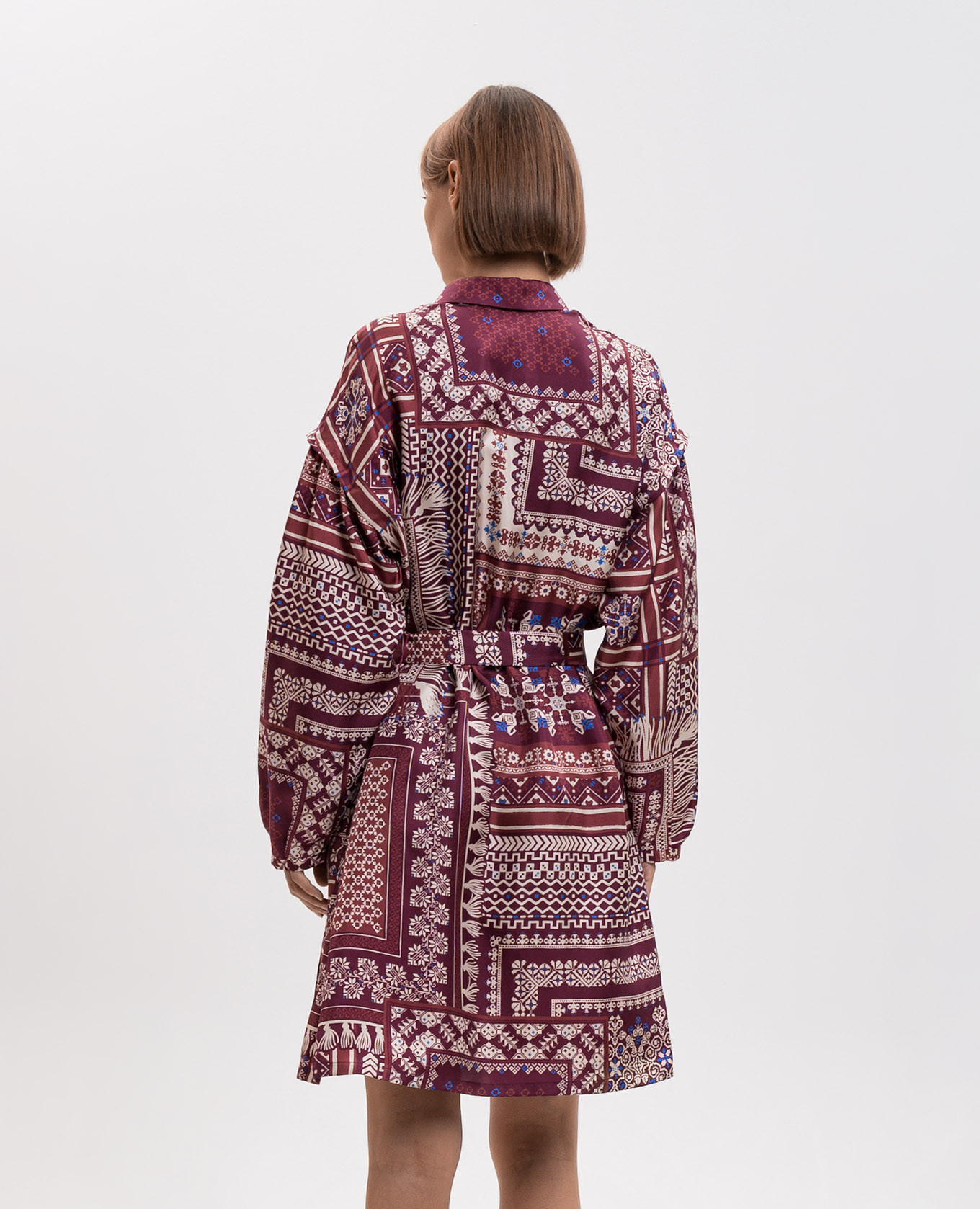 Uma burgundy silk dress Momoni 4