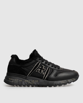 Premiata Black Lander combination sneakers with fur LANDER8658M