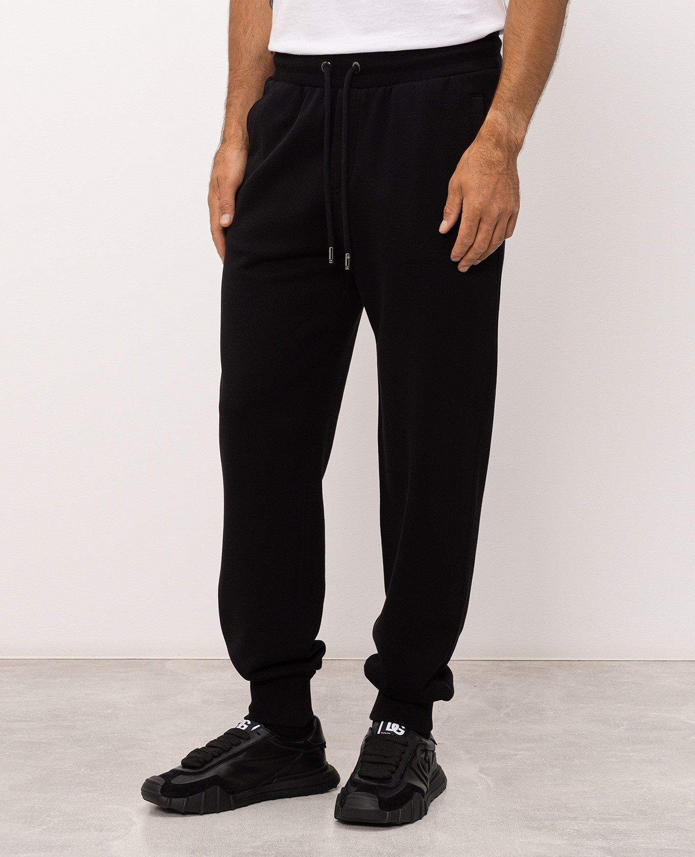 Black joggers with logo embroidery Dolce&Gabbana 3