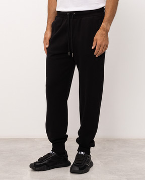 Dolce&Gabbana Black joggers with logo embroidery GVS2HZG7P9M