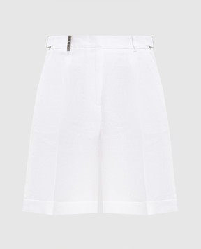 Peserico White linen shorts with lapels P0421502606