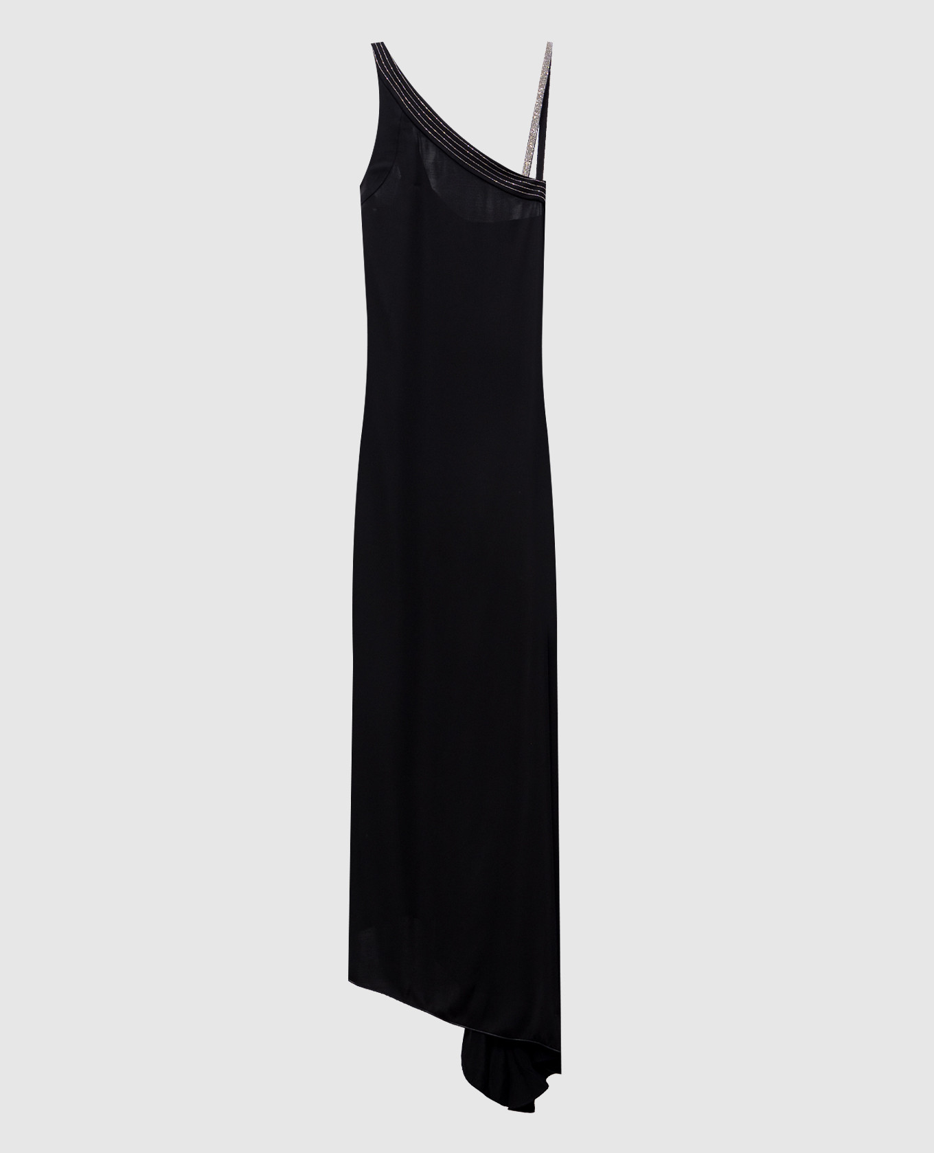Black maxi dress with monil chain