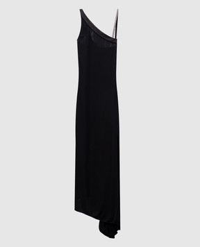 Peserico Black maxi dress with monil chain E0234001940