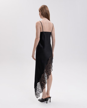 SSHEENA Black asymmetrical dress with lace 26FWALCATRAZTF26005