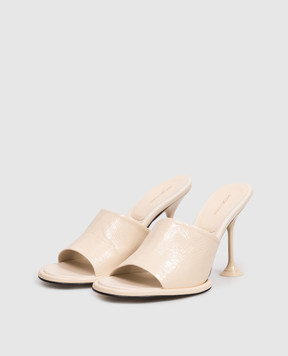 Sergio Rossi Orb beige patent leather mules B13590MMVV37