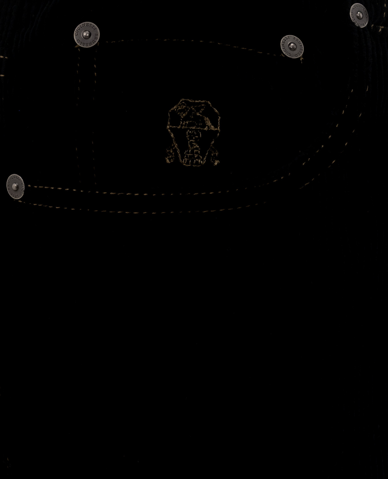 Black corduroy pants with logo patch Brunello Cucinelli 5