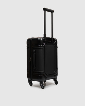 Stefano Ricci Black suitcase with leather inserts ND209UMR