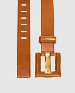 Balmain Anthem brown leather belt GN1WJ211LFZA