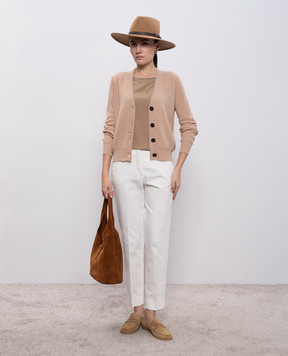 Peserico Beige cardigan made of wool, silk and cashmere S99483F129018C