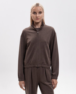 Max Mara Brown sports jacket with silk MXMESPLOSO