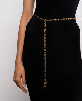 Saint Laurent CASSANDRE gold necklace with cabochons A002JXY15E2