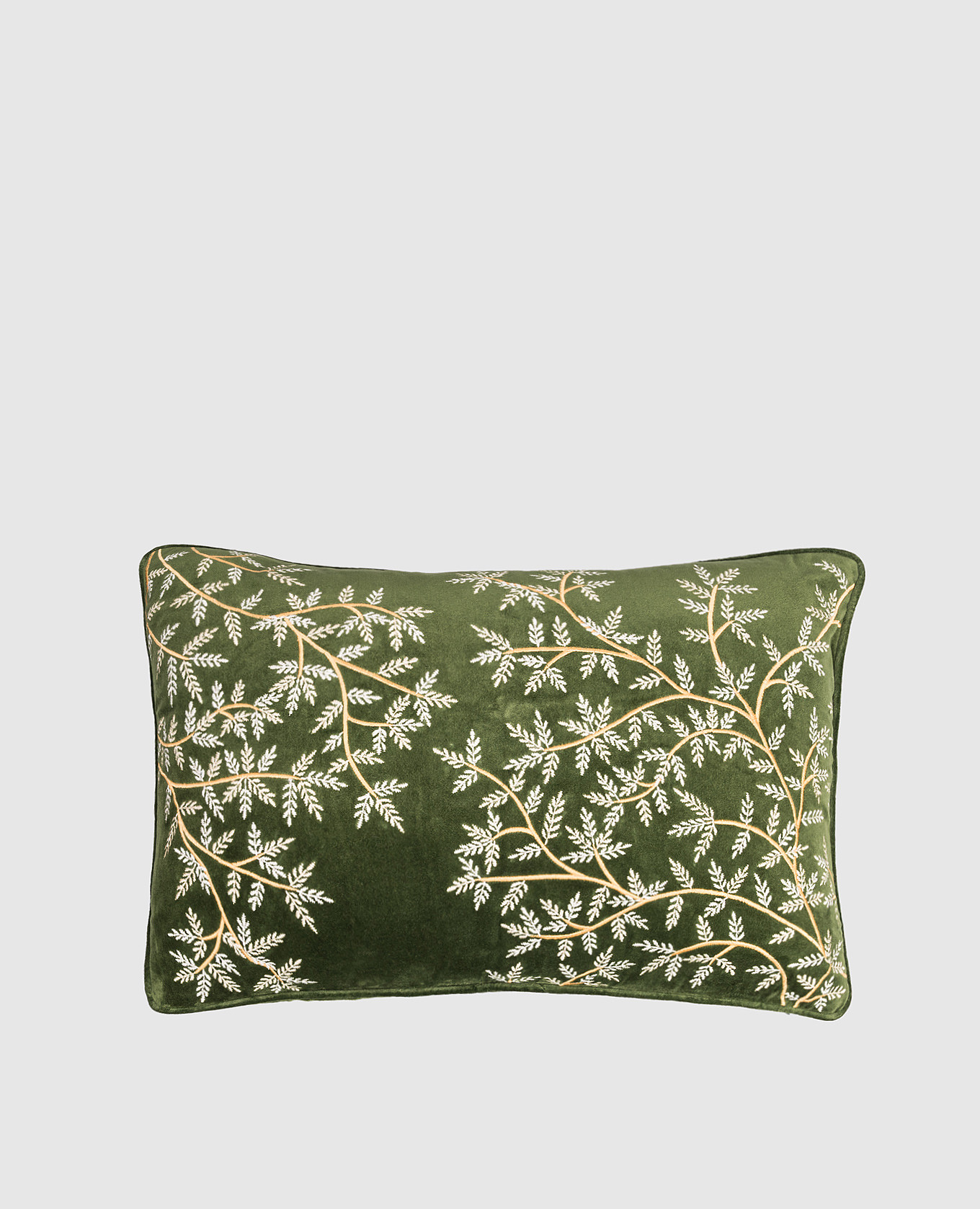 

Green Decorative Velvet Pillow with Silk Les Ottomans