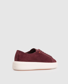 Santoni Burgundy suede sneakers WBCD61322BARTTOY