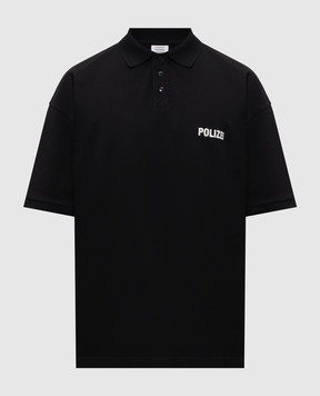 Vetements Black polo shirt with embroidery ME76PO226B
